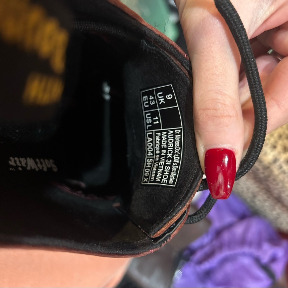 Dr. Martens burgundy, Leather Derby men’s - Picture 3 of 5